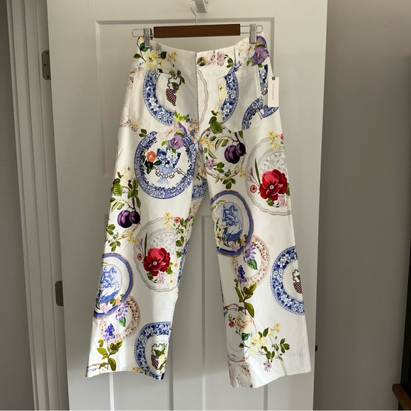 Anthropologie Floral Straight Leg Pants - Multicolor - Picture 4 of 5